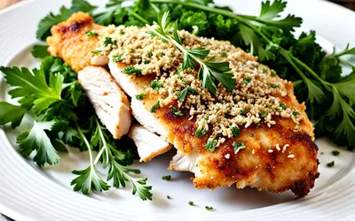 Poulet pané aux herbes croustillant et savoureux - recette facile et rapide