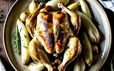 Recette facile de poulet rôti au fenouil façon Caravel