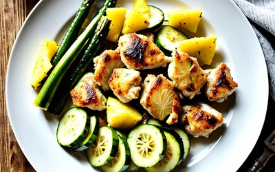 Recette facile de poulet sauté à l'ananas et courgettes