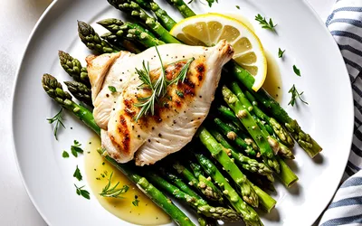 Recette facile de poulet aux asperges vertes sautées, plat sain et rapide