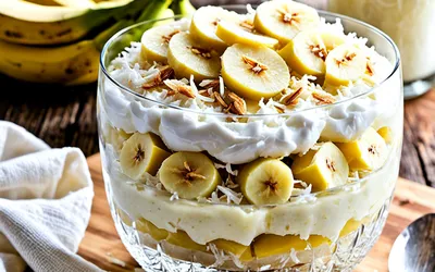 Pudding Banane Noix de Coco Facile et Rapide - Recette Gourmande