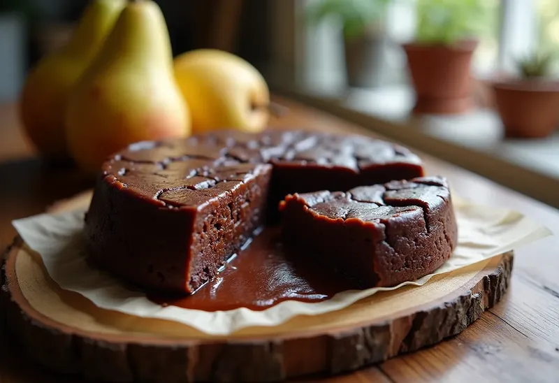 Pudding fondant aux poires et chocolat noir