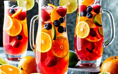 Photo de Recette facile de punch aux fruits sans alcool, rafraîchissant et fruité