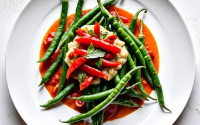 Purée onctueuse aux haricots verts et poivrons grillés - recette facile et saine