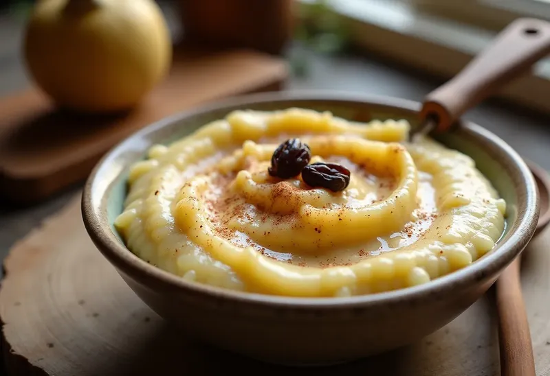 Purée onctueuse de céleri-rave aux raisins épicés