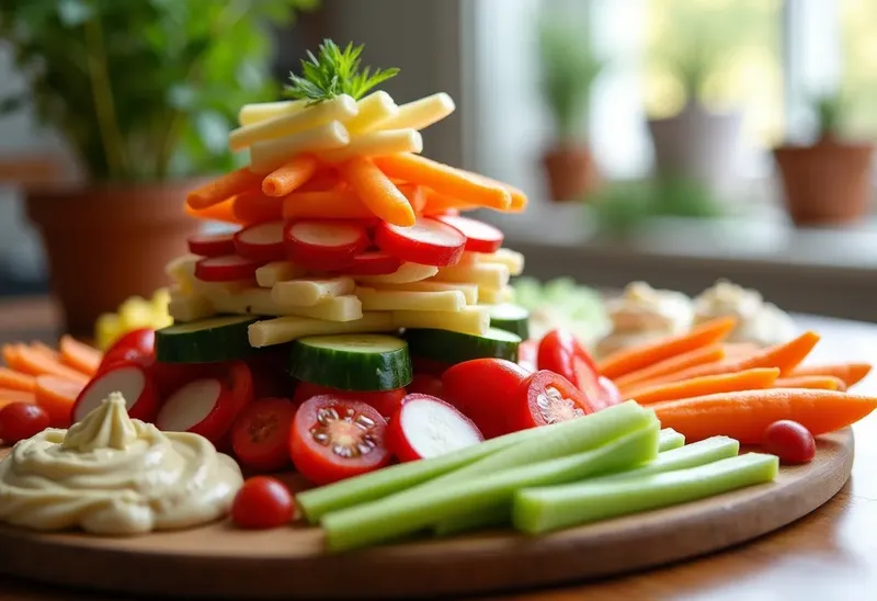 Pyramide de Crudités Colorée pour Buffet Festif