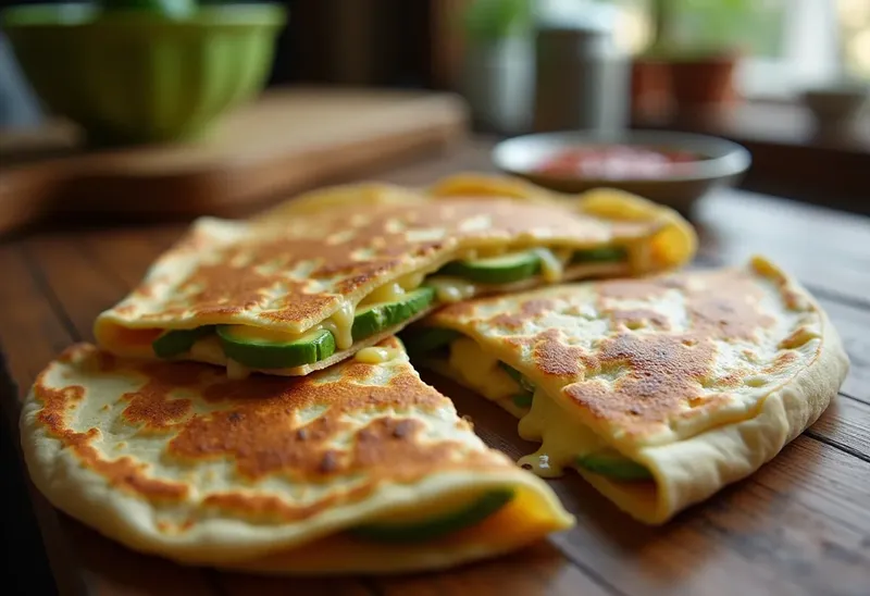 Quesadillas gourmandes à l'avocat et fromage fondant