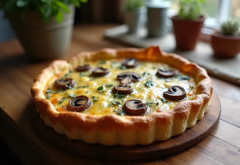 Quiche aux champignons facile et savoureuse pour une personne