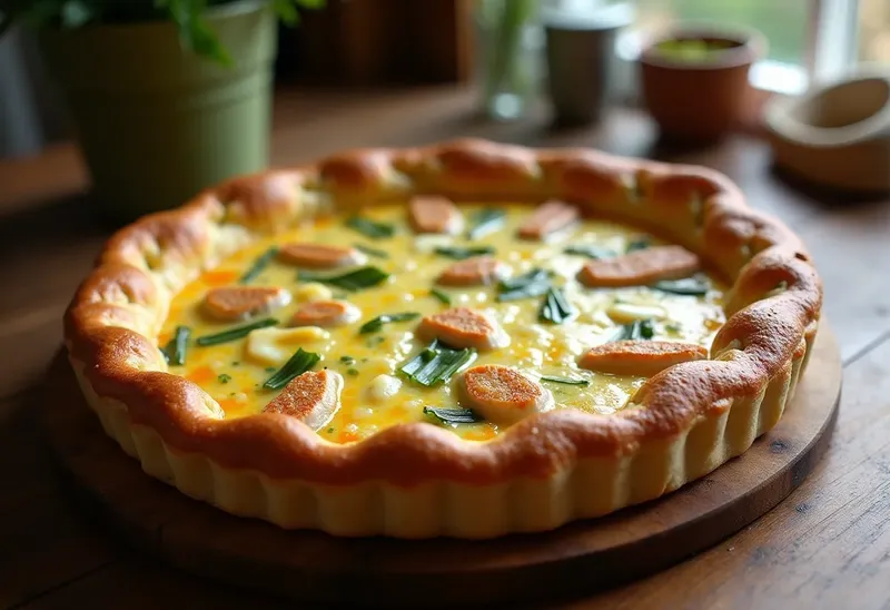 Quiche fondante au haddock, poireaux et cheddar