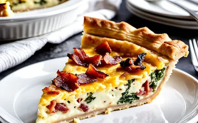 Quiche gourmande à la purée de pommes de terre et lardons - Recette facile et rapide