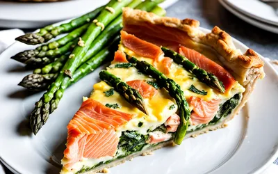 Quiche aux asperges vertes et saumon frais : recette facile et gourmande