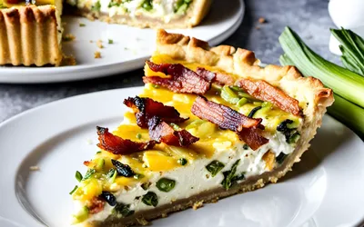 Quiche gourmande aux poireaux, chèvre et lardons - Recette facile et savoureuse