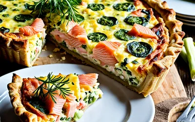 Quiche gourmande aux poireaux et saumon frais - recette facile et savoureuse