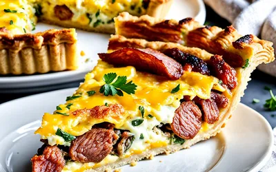 Quiche savoureuse à la saucisse turque et aux épices - Recette facile et rapide