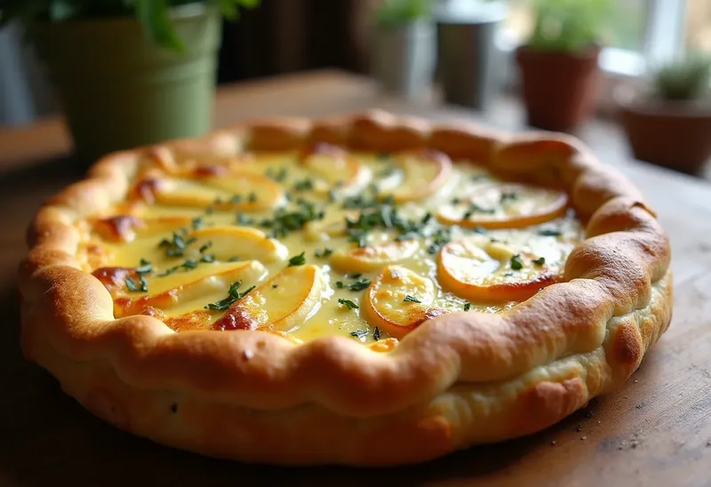 Quiche savoureuse au chèvre et pommes de terre fondantes