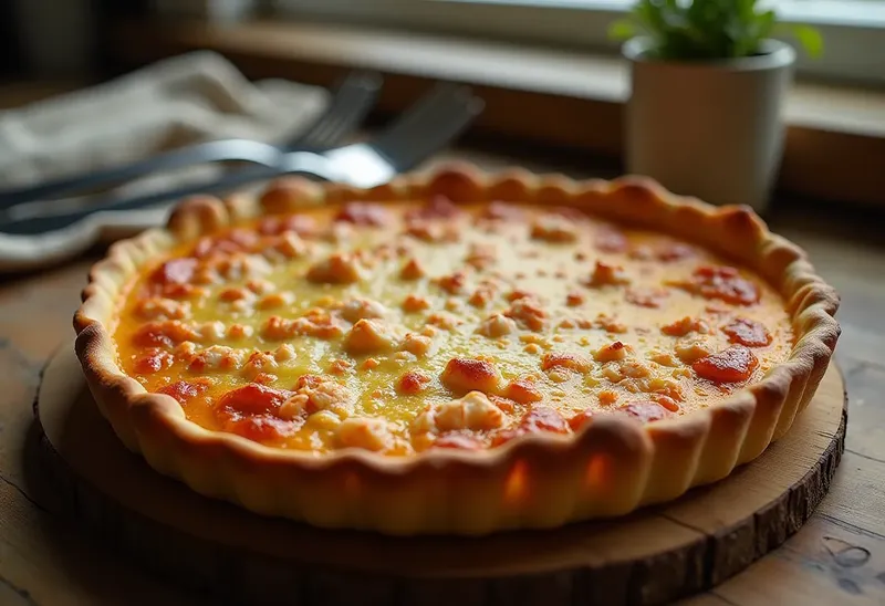 Quiche savoureuse au crabe et paprika