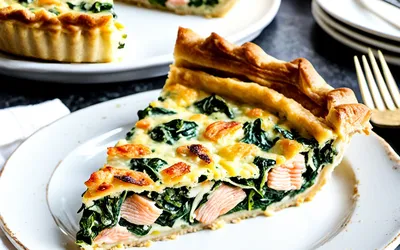 Recette facile de quiche au saumon et épinards - plat savoureux et rapide