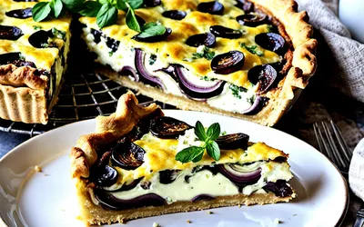 Recette facile de quiche aux aubergines et feta fondante