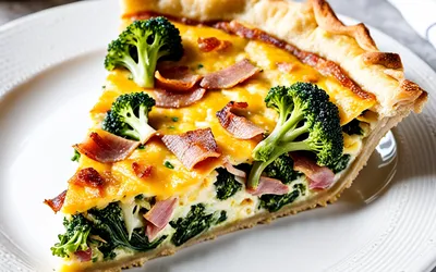 Quiche aux brocolis et jambon : recette facile et gourmande pour une personne