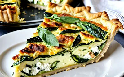 Recette facile de quiche aux courgettes et chèvre frais