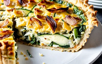 Quiche aux courgettes et oignons facile et savoureuse - Recette traditionnelle