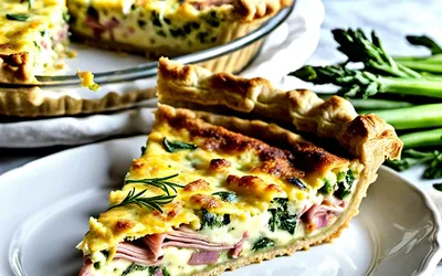 Recette facile de quiche aux poireaux et jambon de pays - Plat savoureux