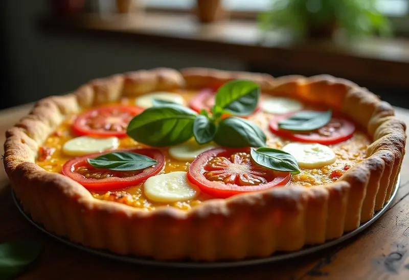Quiche tomate mozzarella basilic : recette facile et savoureuse