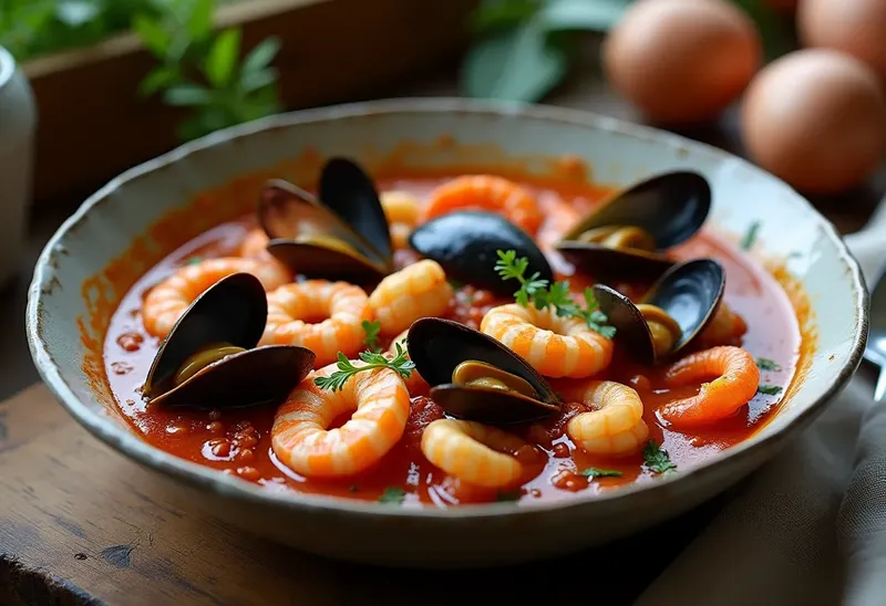 Ragoût de fruits de mer à la portugaise savoureux et parfumé