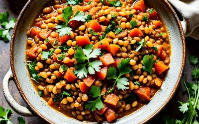Recette facile de ragoût de lentilles Dalh épicé pour une personne