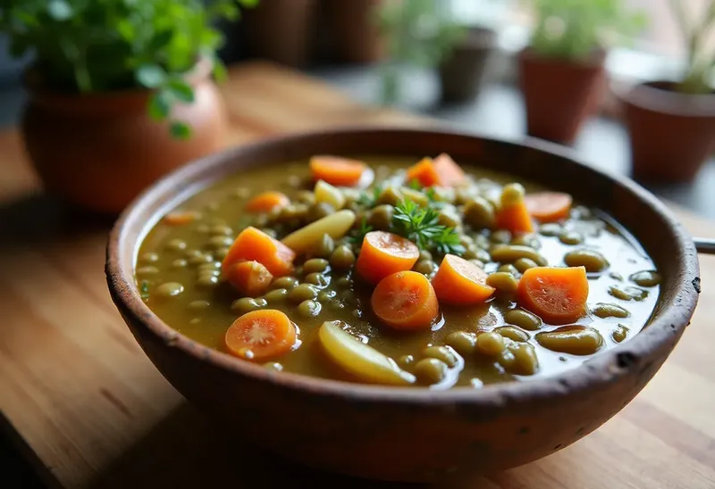 Ragoût de lentilles vertes savoureux et réconfortant