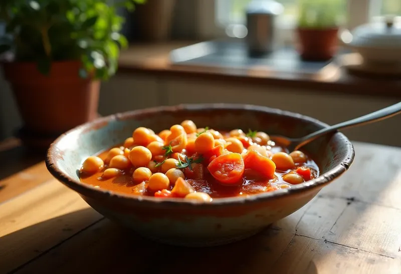 Ragoût de pois chiches à la tomate savoureux et réconfortant