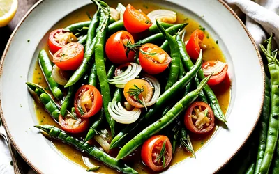 Ragoût de haricots verts aux tomates et oignons : recette facile et savoureuse