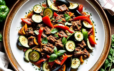 Ratatouille Maison Savoureuse à la Viande Hachée - Recette Facile et Gourmande