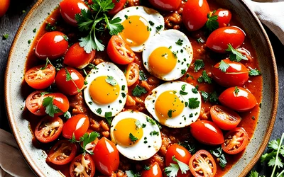 Photo de Recette Authentique Ojja de Nabeul - Plat Tunisien aux Œufs et Tomates Épicées