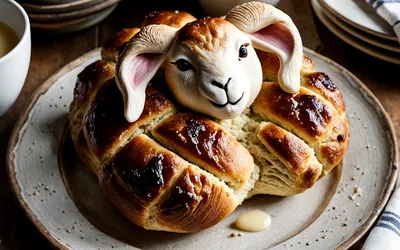 Recette traditionnelle de Mannala alsacien : brioches en forme d'agneau pour le petit déjeuner