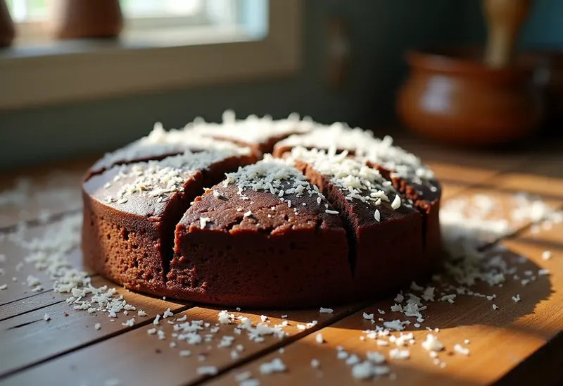 Recette traditionnelle du Brésilien : gâteau moelleux au chocolat et noix de coco
