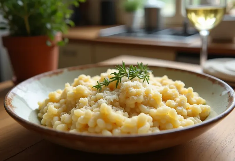 Risotto crémeux au thym et parmesan