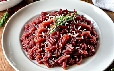 Risotto crémeux au vin rouge Amarone della Valpolicella - Recette italienne traditionnelle
