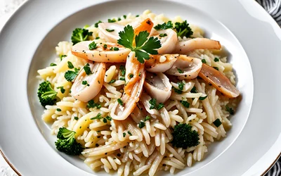 Photo de Risotto crémeux aux calamars frais - Recette italienne facile et gourmande