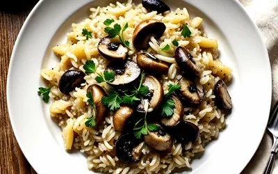 Risotto crémeux aux champignons et parmesan léger - recette facile et rapide