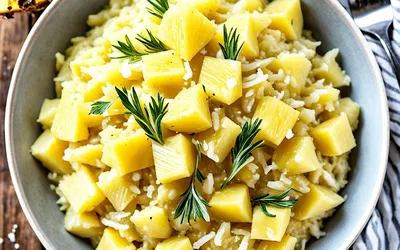Recette de risotto crémeux aux dés d'ananas frais facile et rapide
