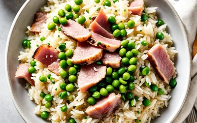 Risotto crémeux aux deux jambons et petits pois - recette facile et gourmande
