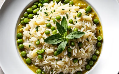 Risotto crémeux aux fèves et petits pois frais - recette facile et rapide