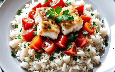 Recette facile de riz à la morue savoureux pour 1 personne