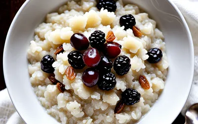 Recette facile de riz au lait de coco et raisins secs crémeux