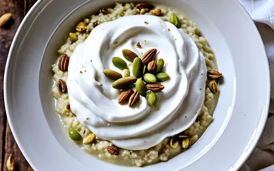 Recette facile de riz au lait épicé avec crème pistachée