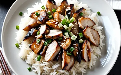 Recette facile de riz au poulet et champignons shiitake à la japonaise