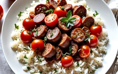 Recette facile de riz à la chair à saucisse et tomates fraîches