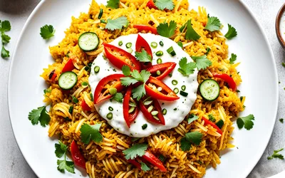 Recette facile de riz tandoori végétarien épicé et savoureux