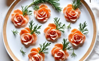 Roses de saumon cru marinées sur canapés - Recette apéritif raffinée